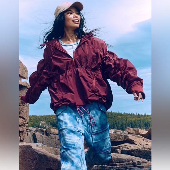 FP Movement by Free People Maroon Utility Jacket - Picture 1 of 8